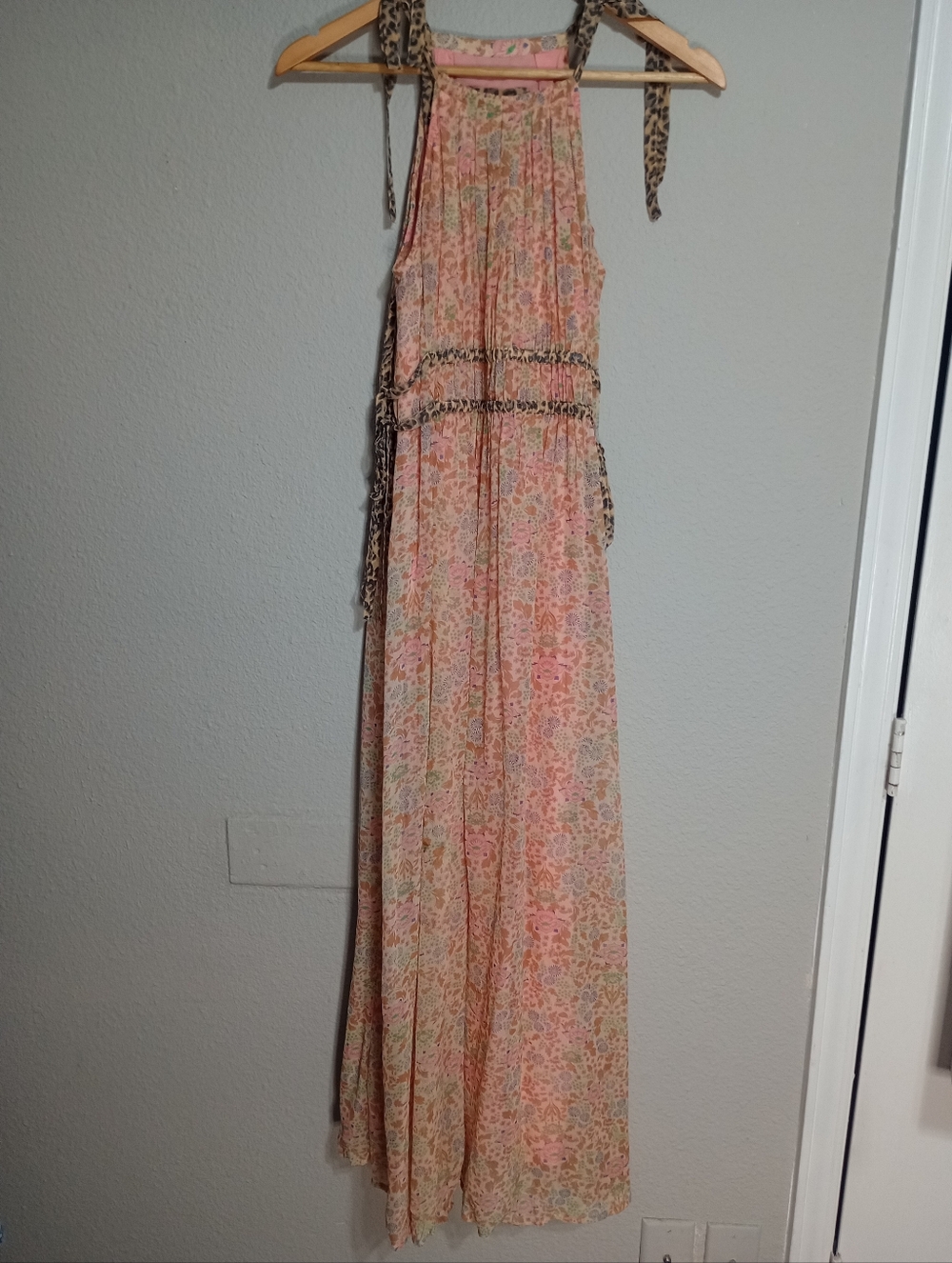 Anthropologie Maeve Clementina Halter Boho Maxi Dress Feminine Floral - Picture 5 of 13